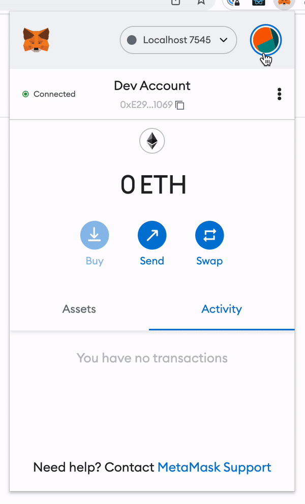 GIF of importing account